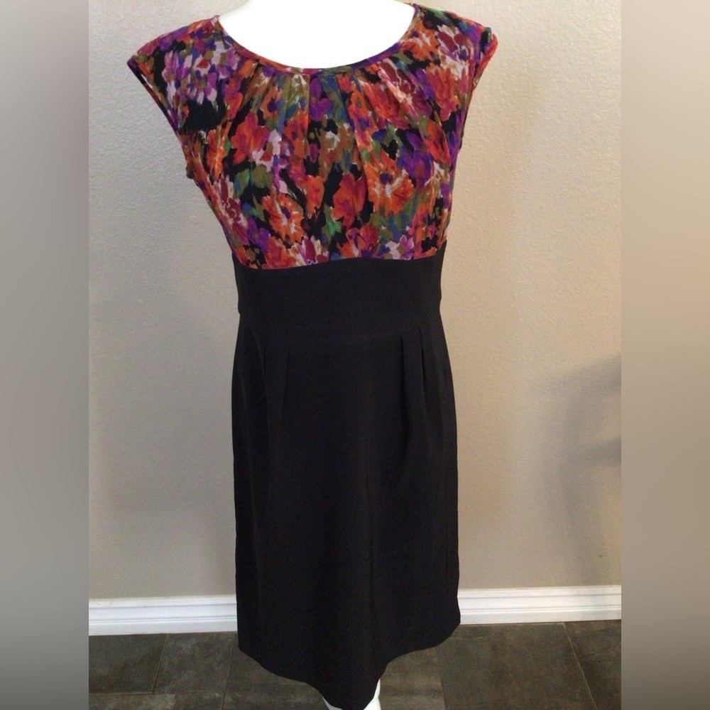 AB Studio Colorful Floral Midi Dress